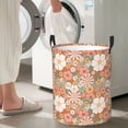 thumbnail image 4 of DouZhe Grands Paniers à Linge Pliables Imperméables, Fleurs Rétro Imprimé Floral Circular Hamper avec Poignées, 4 of 6