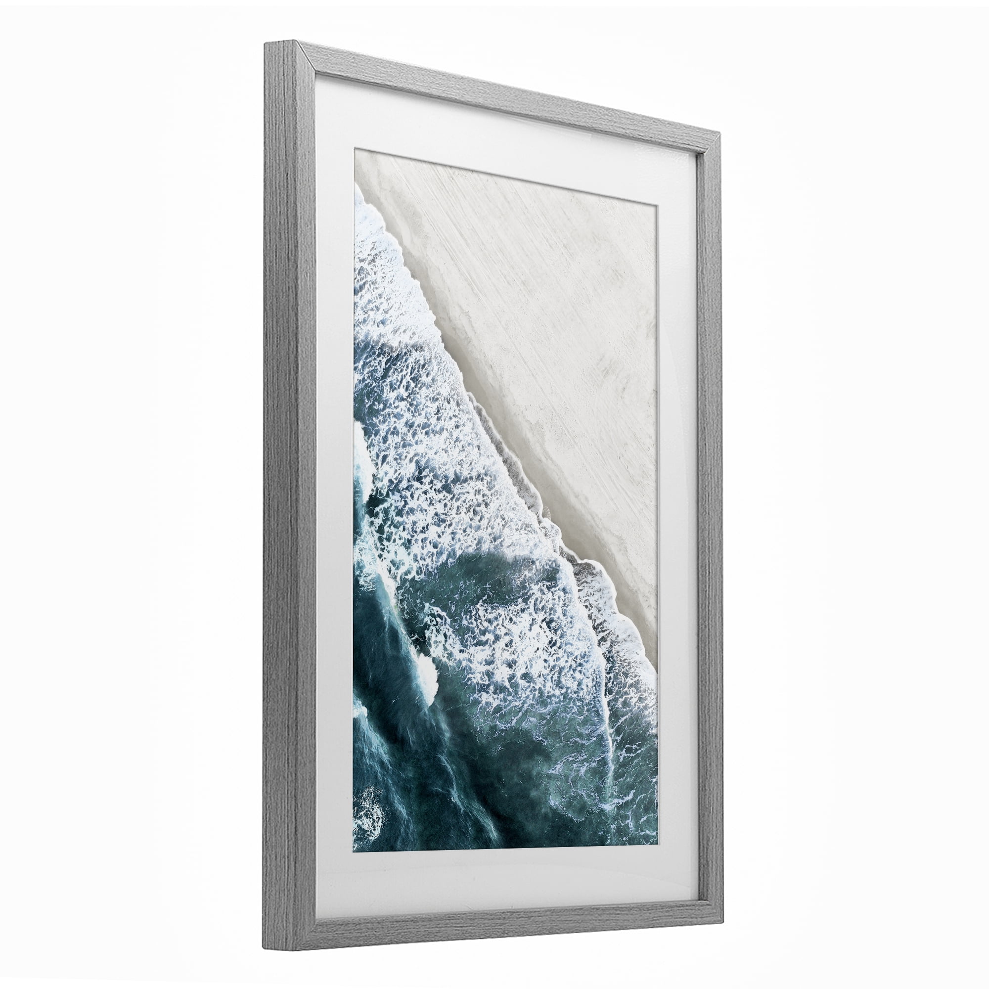 Stupell Industries Corolla Beach Breezy Shoreline Gray Framed Print Under Glass, design by Natalie Carpentieri