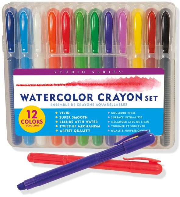 Studio Series Watercolor Crayon Set (12 Water Soluble Gel Crayons
