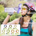thumbnail image 5 of Botella de agua con 7 cápsulas de sabor, 650 ml (21,9 oz) con aroma a frutas, ideal para deportes al aire libre (morado, 650 ml), 5 of 5