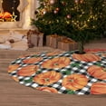 thumbnail image 6 of Lsque Autumn Pumpkins Gingham Print Christmas Tree Skirt, Tree Skirt with Ties or Velcro, Perfect for Holiday Decorations, Halloween, and New Year-30", 6 of 7