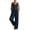 Dark Blue, variant on Domzest Womens 2 Piece Linen Blend Set Sleeveless Button Tank Top & Wide Leg Pants Set Summer Casual Outfits Sky Blue L