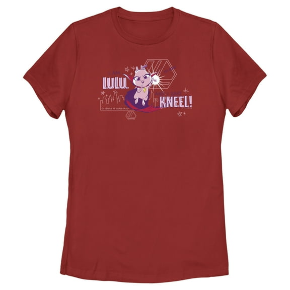 Women's DC League of Super-Pets I am Lulu and I Said Kneel Cartoon  Graphic Tee Red 2X Large