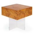 thumbnail image 3 of Corsica 20 in. W Square Wood and Acrylic Side Table - Brown/Clear, 3 of 7