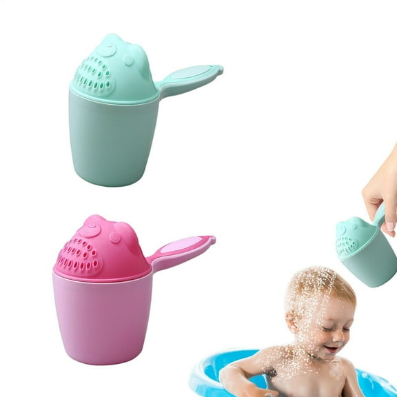 Latrodar Baby Hair Washing Cup Bath Cup For Hair Washing Baby Bath Rinser Cup Shampoo Washing Cup For Hair Washing With Handle For Washing Baby Hair Home Assembly Skin-Friendly Pink Plastic