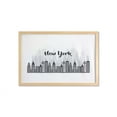 thumbnail image 1 of NYC Scene Wall Art with Frame, Modern Design of New York Calligraphy with City Skyscrapers, Printed Fabric Poster for Bathroom Living Room, 35" x 23", Charcoal Grey White, by Ambesonne, 1 of 2