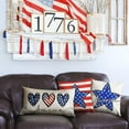 thumbnail image 4 of 4th of July Pillow Covers 12x20 inch Independence Day Patriotic Blue Red America Flag Love Heart Throw Pillow Cover Decorative Cushion Cases for Home Sofa Couch Chair Bed 8D, 4 of 5