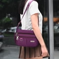 thumbnail image 4 of PouchPort Unisex Polyester Crossbody Shoulder Bags, Multipurpose Purses and Handbags, Purple, 4 of 8