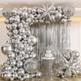 thumbnail image 1 of 112pcs Kit de Globos de Disco, Arco de Globos Plateados, Cortina Plateada, Estrellas y Esferas de Disco, Globos para Decoración de Fiestas Musicales, Globos de Cumpleaños, 1 of 4