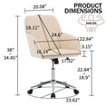thumbnail image 5 of New Luxurious Velvet Ergonomic Office Chair - Gold Metal Base, Lumbar Support & Flip-Up Arms for Long Sitting (24.6"L)​, 5 of 8