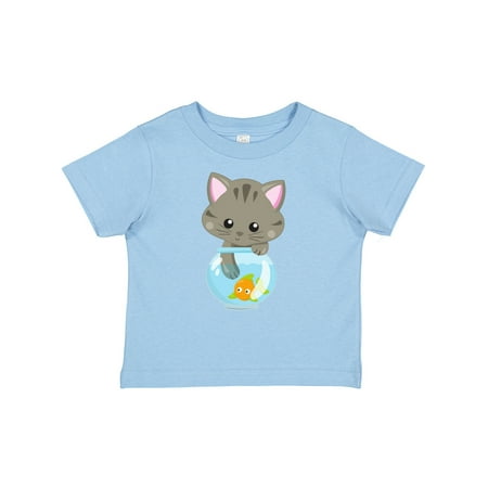 

Inktastic Cute Cat Little Cat Kitty Kitten Fish Bowl Gift Baby Girl T-Shirt