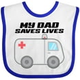 thumbnail image 3 of Inktastic My Dad Saves Lives Ambulance Boys or Girls Baby Bib, 3 of 4