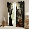 thumbnail image 2 of jejeloiu Halloween Witch Curtains Pack of 2 (42x84 Each),Horror Pumpkin Lantern Curtains Blackout,Trick Or Treat Bedroom Curtains For Girls,Ultra Soft Home Decor, 2 of 5
