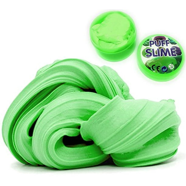 Fluffy Puff Slime 3.5 OZ. Green Soft Puffy Fluffy Putty Slime, Non