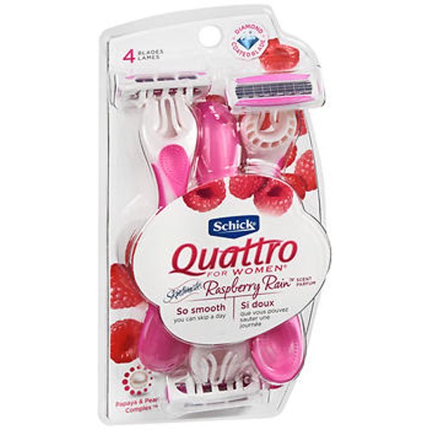 Schick Quattro for Women Disposable Razors Raspberry Rain 3 ea
