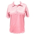 thumbnail image 5 of Jxximdong Women Blouses, New Casual Short Sleeved T Shirt Solid Color Collared Slimming Tops, Pink Daily Dresses for Women, 5 of 6