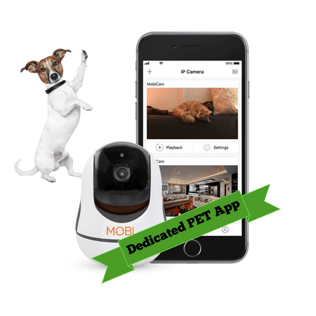 MOBI PET Camera - HDX Smart HD WiFi Pan & Tilt PET Camera and PET Monitoring System, Pet Camera, Pet Monitor Camera, WiFi Pet Cam with Night-Vision, Two-Way