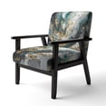 thumbnail image 3 of Designart "Ink On Stone Gold Teal Elegance" Gold Abstract Upholstered Accent Chair - Modern Arm Chair For Living Room, 3 of 7