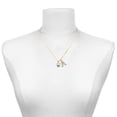 thumbnail image 2 of Delight Jewelry Silver-tone Small White Cupcake with Crystal Sprinkles - Large Goldtone Crystal Initial - F - Charm Necklace, 17.5"+2", 2 of 4