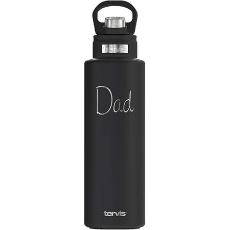 

Fathers Day Engraved Dad Triple Walled Insulated Tumbler Travel Cup Keeps Drinks Cold 40oz Wide Mouth Bottle - Stainless Steel Onyx Shadow