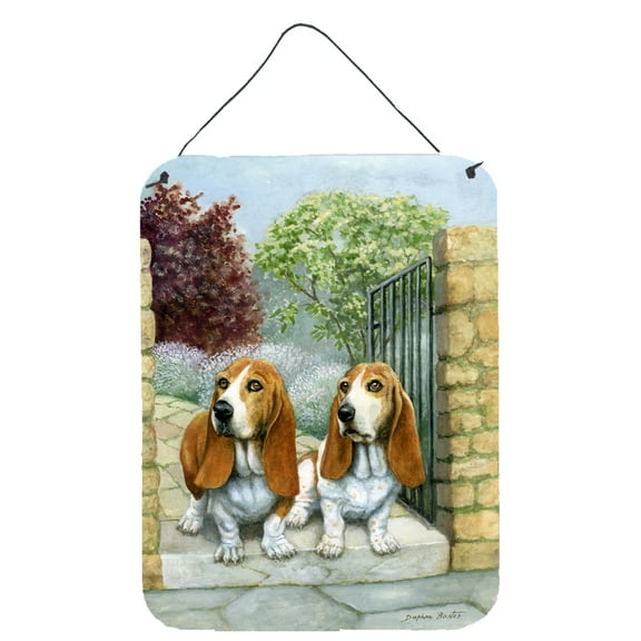 Basset Hounds in the Gate Wall or Door Hanging Prints