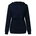thumbnail image 2 of YanHong Nursing Tops Plus Size Long Sleeve Nursing Tops for Breastfeeding on Built-in Bra Women Pregnant Tops Nursing Long Sleeves Hooded Clothes Casual Blouse Blue XL, 2 of 4