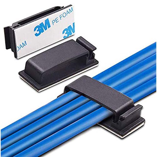 50 clips de cable autoadhesivos para el coche de la oficina en casa-- BANYUO Electrónica