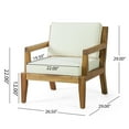 thumbnail image 3 of GDF Studio Camak Rossville Outdoor Acacia Wood Club Chairs with Cushions (Set of 2), Teak and Beige, 3 of 7