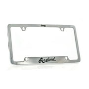 Jeep Overland Chrome Plated Metal Bottom Engraved Brass License Plate Frame Holder 4 Hole