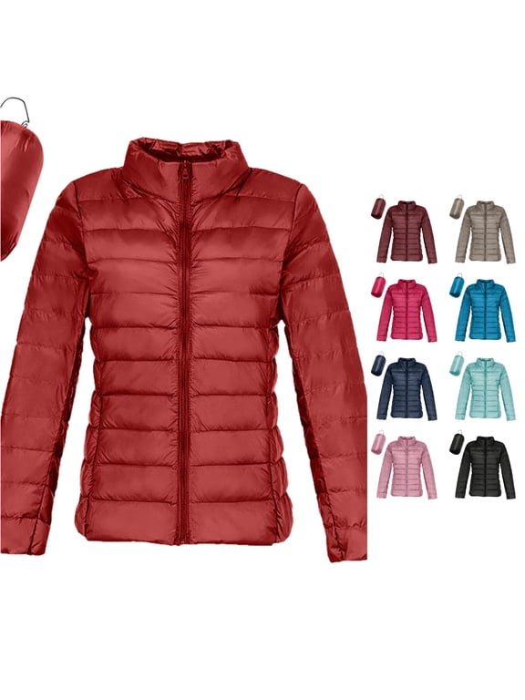 Women's Lightweight Packable Down Jacket Hooded Windproof Winter Coat Water Resistant Warm Outerwear for Outdoor