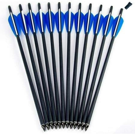 GPP Archery Carbon Arrow 20 Crossbow Bolts Arrow with 4 vanes and Replaced Arrowhead/Tip 12PC