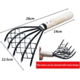 thumbnail image 2 of Clam Rake, 5-Claw Useful Beach Digging Fork Tool with Mesh Net, Seafood Accessories for Digging Clams for Beach Garden(Black+Beige), 2 of 5