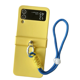 thumbnail image 3 of Korean Luxury Solid Color Case with Portable Rope Bracelet Chain for Samsung Galaxy Z Flip3 5G Z Flip5 Zflip5 Flip 4 Back Cover, 3 of 5
