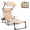 Beige With Sunshade, variant on Adjustable Sunshade Lounge Chair with Removable Pillow, 4-Position Tanning Chair with Cup Holders and Side Trays for Beach, Pool, Patio, Garden