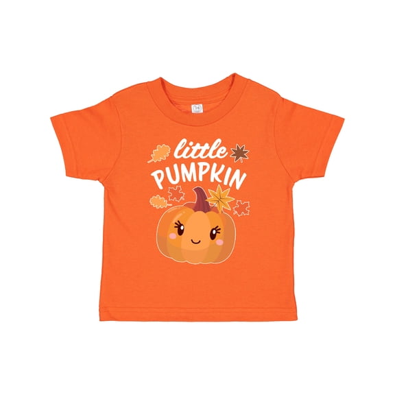 Inktastic Cute Little Pumpkin with Fall Leaves Boys or Girls Toddler T-Shirt