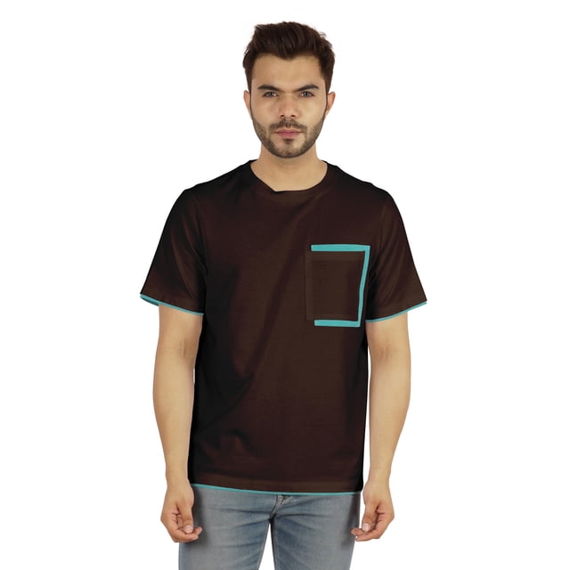 Inkmeso Men's Round Neck T-Shirts Casual Basic Shirts Short Sleeve Patch Pocket Tee