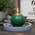thumbnail image 4 of Zest Candle 2-Piece Ball Candles 4-Inch Hunter Green, 4 of 5
