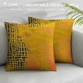 thumbnail image 3 of JEUXUS  Square Geometrical Plaid Striped Cut Cushion Case Luxury Modern Throw Pillow Cover Decorative Pillow for Couch Sofa Living Room Bedroom Car, Yellow, 3 of 5