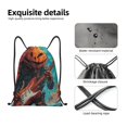 thumbnail image 5 of Drawstring Backpack, Halloween Rocking Pumpkin Light Waterproof Sports Gym Bag Draw String Back Bag for Men Women, Sackpack Cinch Workout Bag for Sports, Travel, Swimming, Beach, 5 of 8