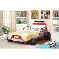thumbnail image 2 of Furniture of America Clint Contemporary Metal Twin Race Car Bed in Red, 2 of 7