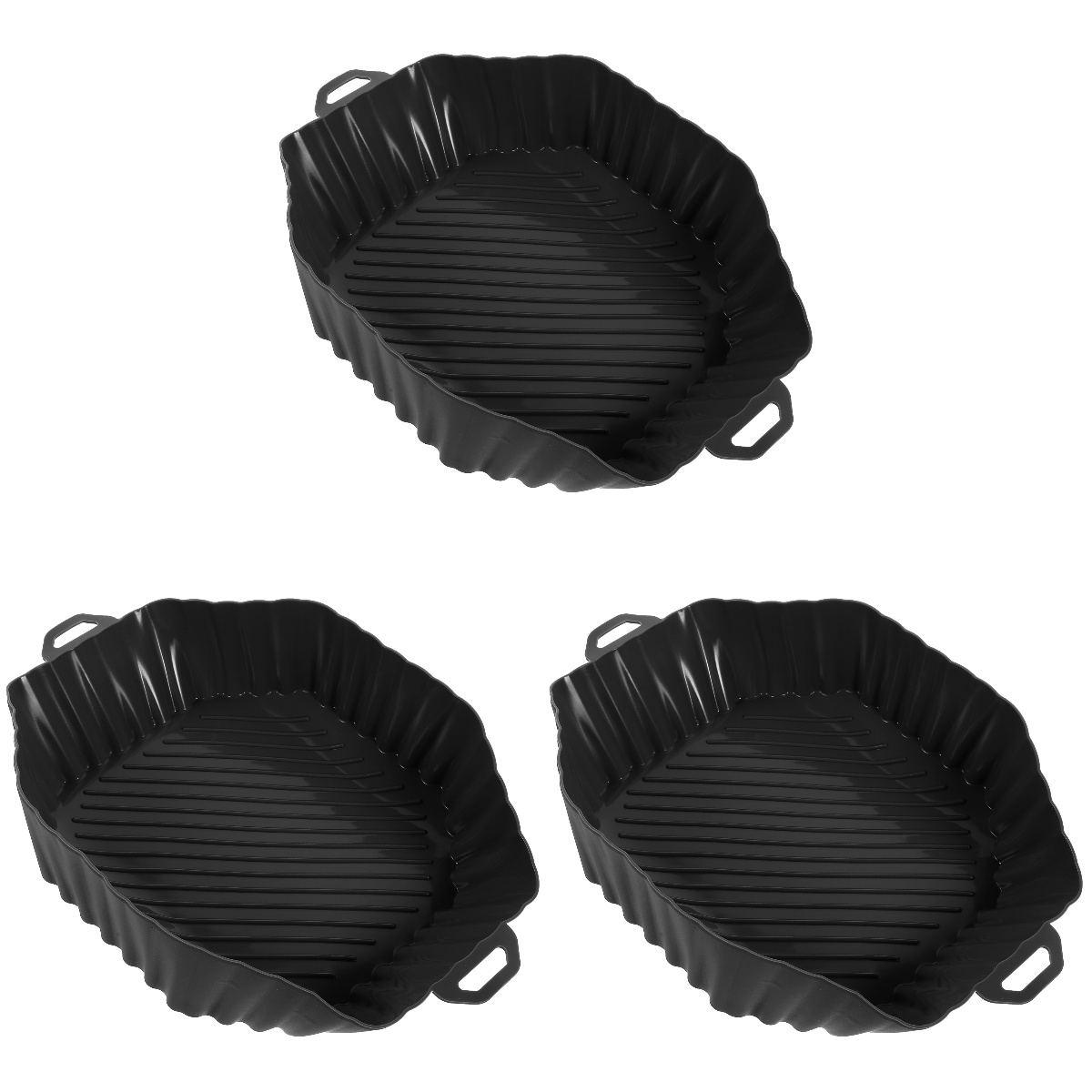 BESTONZON 3pcs Household Silicone Liner Replaceable Air Fryer Liner NonStick Silicone Pot