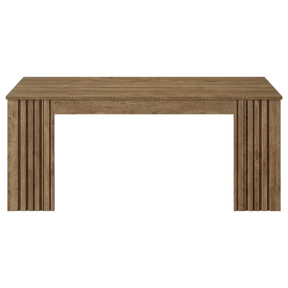 GVN 63Inch Large Modern Executive Computer Desk, Home Office Desk for Home Office, Living Room, Brown