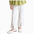 thumbnail image 3 of WXFAZCVU Baby Girl Pants Ribbed Knit Flared Trousers Slim Teen Trendy Cute Bell Bottoms Size 2-3 Years, 3 of 4