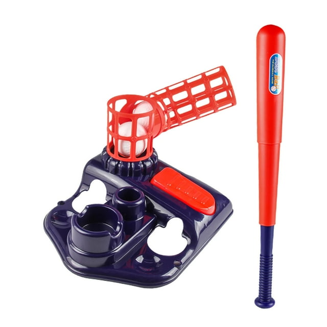 jinwen Kids Baseball Pitching Machine Baseball Launcher for Kids Aged 3-5 Years Old Blue