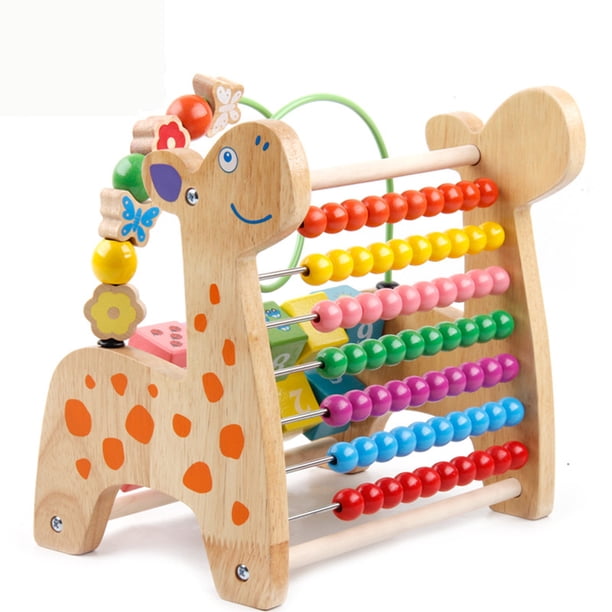 Juguete educativo de madera con forma de laberinto de cuentas 3 en 1 para niños pequeños