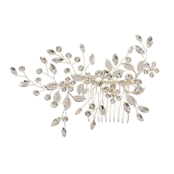 LOLIPPYY Rhinestone Bridal Hair Comb, 1Pc Flower Wedding Headdress with Unique Handmade Design for Brides
