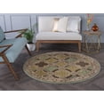 thumbnail image 3 of Transitional Area Rug (5'3'' Round) Moroccan Tile Beige, Seafoam Indoor Round Easy to Clean, 3 of 5