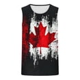 thumbnail image 3 of Mens Maple Leaves Printing Fitness Home Wear Pajamas Color Cotton Solid Color Round-Neck Tank Top, 3 of 4