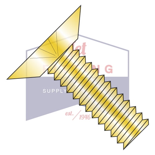 8-32 x 1/4" Machine Screws | Phillips | Flat Undercut Head | Steel | Zinc Yellow (Quantity: 10000)