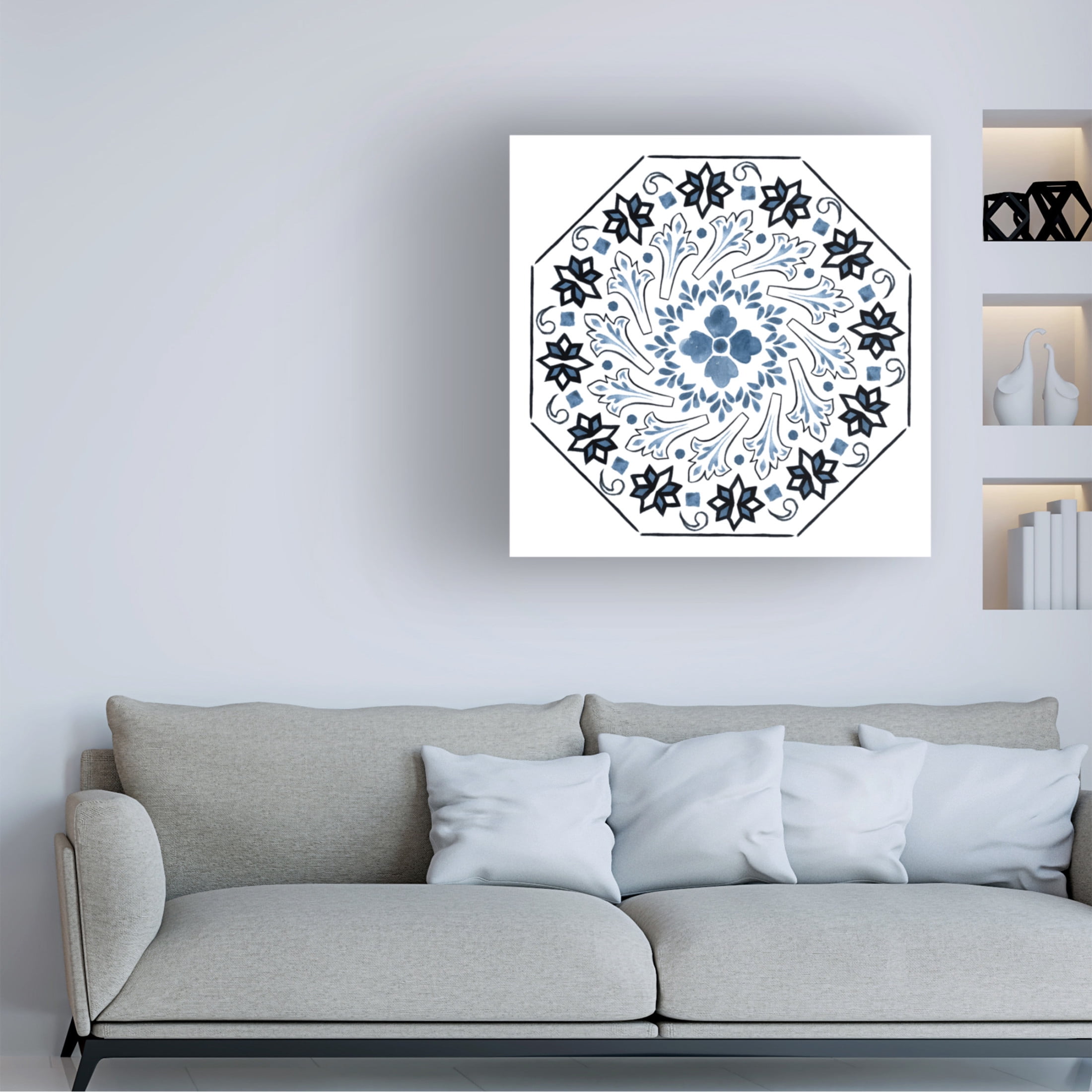 Canvas Wall Art - Melissa Wang 'Bleu Indigo IV' Wall Art for Living Room, Bedroom, or Office Décor by Trademark Fine Art - 35 x 35 Inches